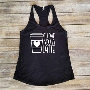 I love you a latte - ladies racerback tank top